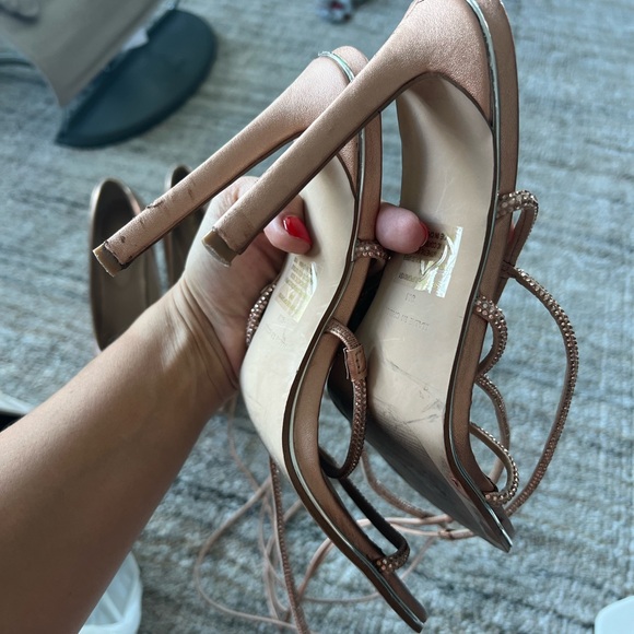 Rose Gold Strappy Heels - Picture 4 of 5